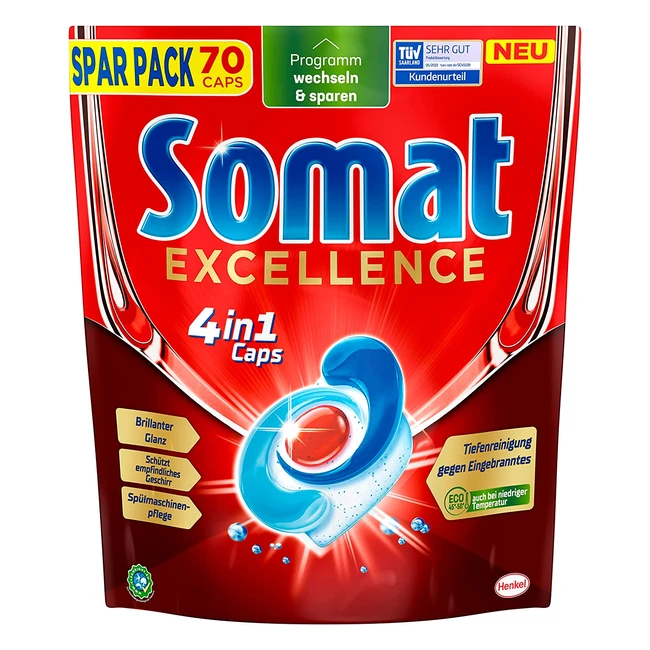 Somat Excellence 4in1 Caps - Schnelllsliche Geschirrspltabs fr beste Reini
