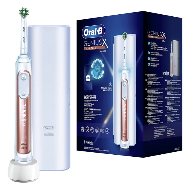 OralB Genius X - Spazzolino elettrico con 6 modalità di spazzolamento e azione sbiancante