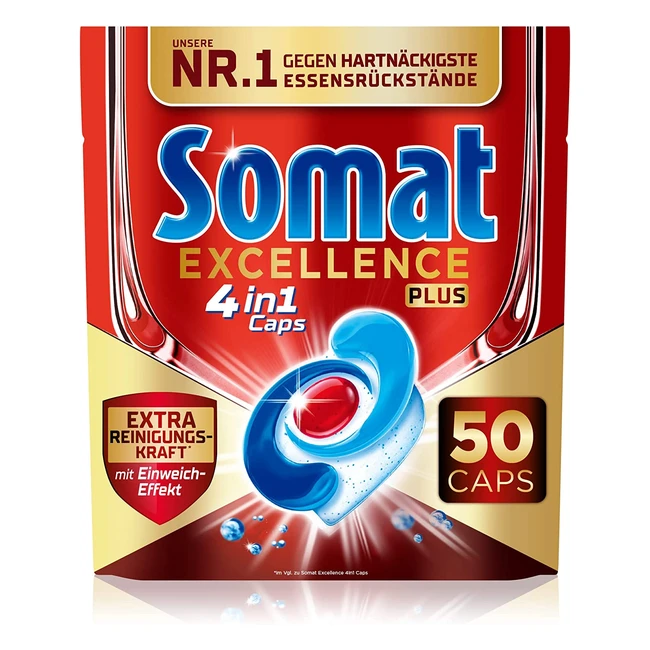 Somat Excellence Plus 4in1 Caps - Extra Reinigungskraft und Einweicheeffekt - 50