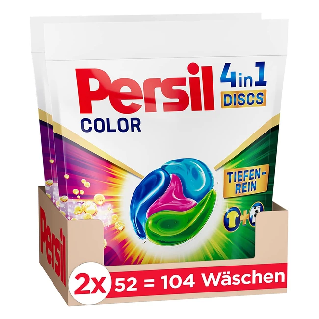 Persil 4in1 Color Discs - 104 Waschladungen - Tiefenreinigungstechnologie - Für reine Wäsche und hygienische Frische