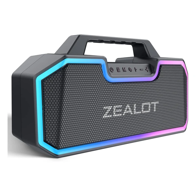 Altavoz Bluetooth Zealot 60W con luz LED y super bass - Negro