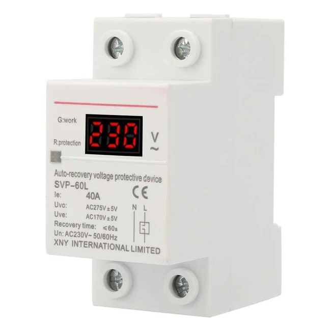 Dispositivo Protezione SovratensioneSottotensione 230V 40A con Display e Suppor
