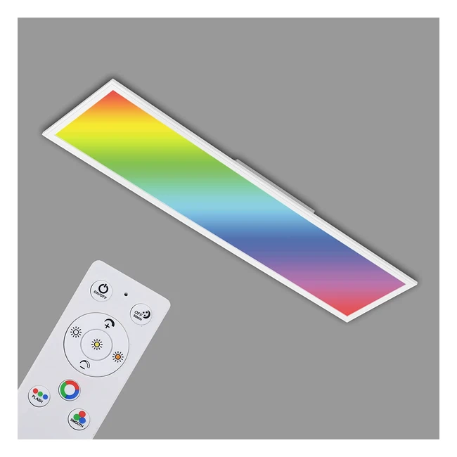 Lmpara LED ultraplana rectangular Briloner RGB CCT 1195x295cm blanca 3000-6500
