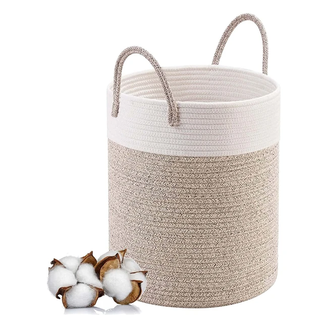 Panier à linge pliable en coton, fabriqué à la main - Grande capacité 46x38 cm