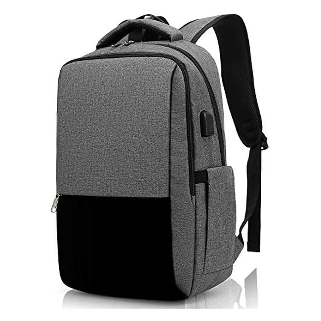 Water Resistant Laptop Backpack with USB Charging Port and Anti-Theft Feature - Fits 15.6 Inch Laptops