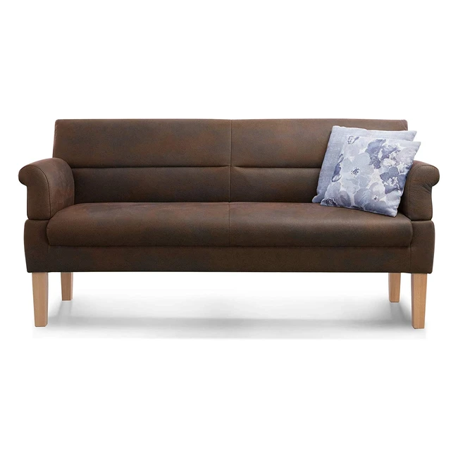 Cavadore Kira Sofa 3-Sitzer mit Federkern, Armteilfunktion und Antiklederoptik in Braun - 189 x 94 x 81 cm