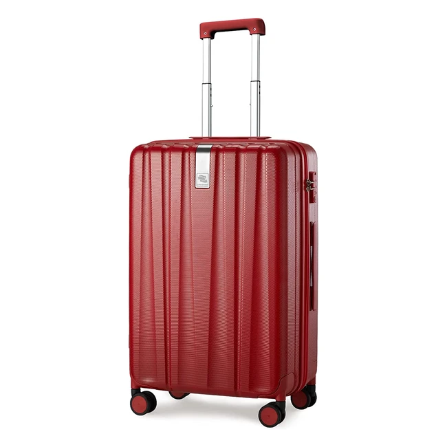 Hanke Hard Shell Carry-On Suitcase with Spinner Wheels - Lightweight Travel Bag (20 inch, Red)