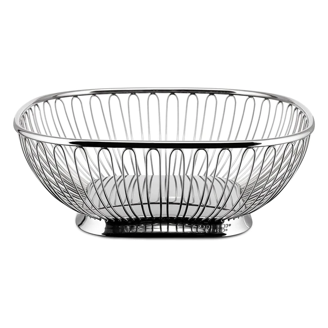 Alessi Drahtkorb quadratisch 845 - Spiegelglanz, Ufficio Tecnico Design, 24cm x 9,5cm x 24cm