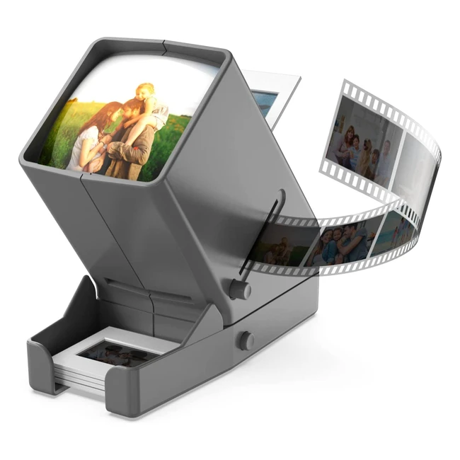 Portable 35mm LED Slide Viewer - 3x Magnification Bright Daylight Illumination