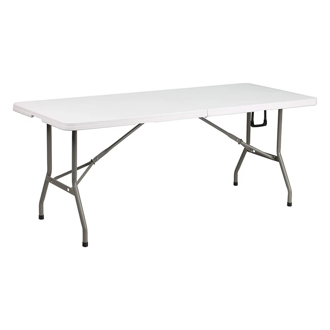 Table pliante Flash Furniture en métal et plastique blanc granit, 18288 x 762 x 7366 cm - Prête à l'emploi pour 8 personnes