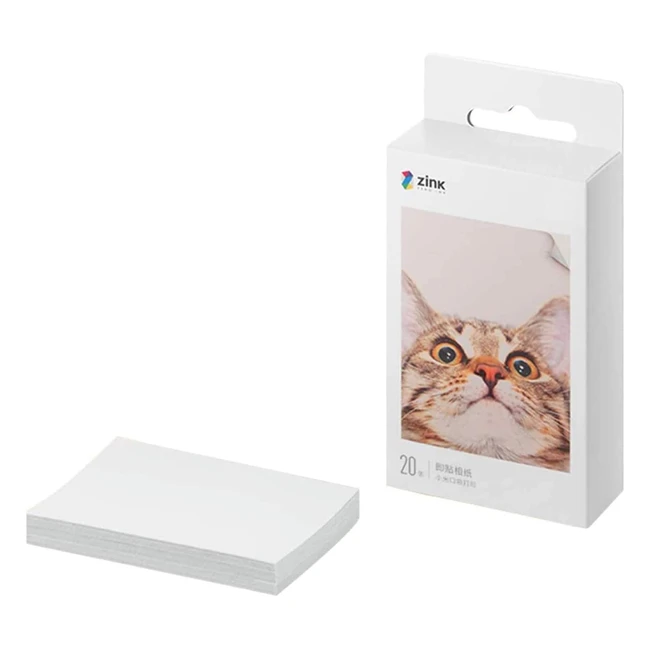 Papel fotográfico premium Zink para impresora móvil Xiaomi Mijia - 20 hojas 2x3 - sin tinta - adhesivo - alta calidad