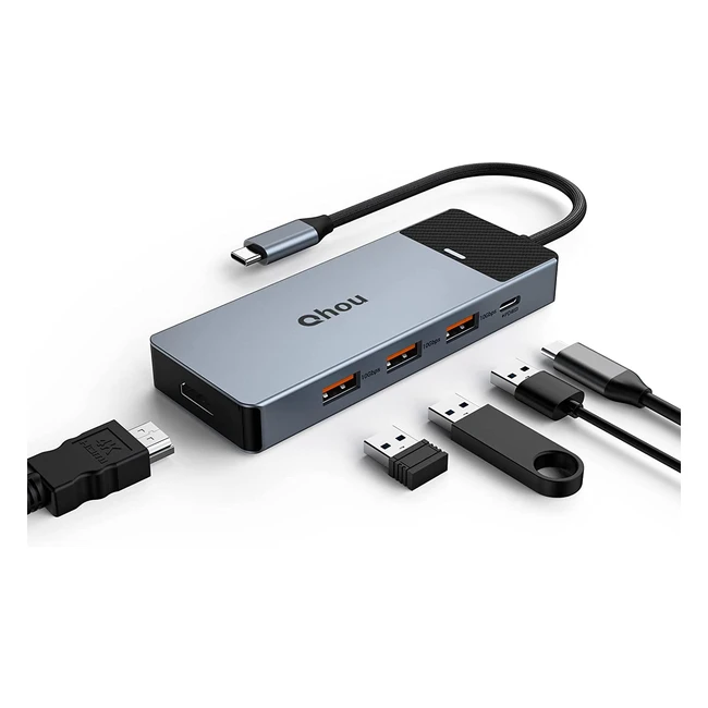 5-in-1 USB-C Hub für MacBook Pro/Air M1 - Dual Display Adapter mit 4K 60Hz HDMI, 3 USB 3.2 Gen 2 10Gbps, USB-C 3.0 10Gbps, 100W PD & SDTF-Kartenleser