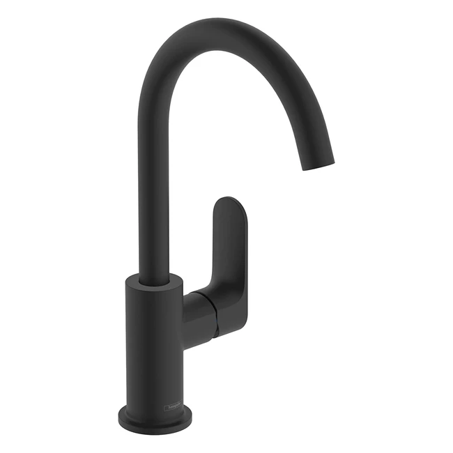 Hansgrohe Rebris S Waschtischarmatur, 210 mm Auslaufhöhe, Wasser sparend, 120° drehbar, matt schwarz