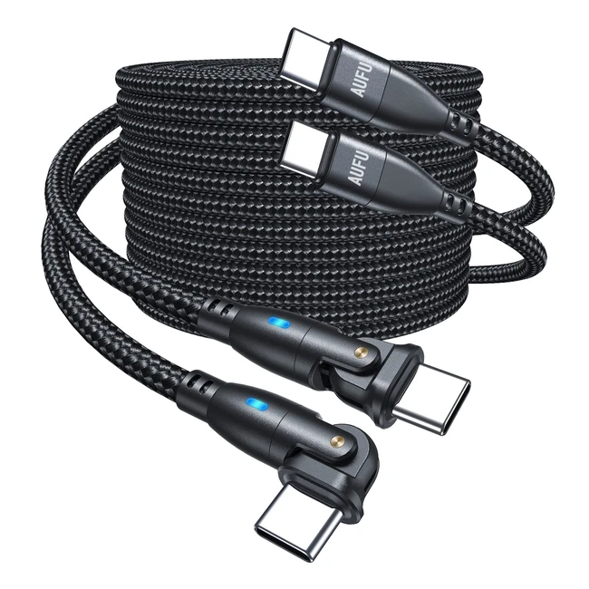 Câble USB-C vers USB-C 2m Lot de 2 Charge Rapide PD QC 3.0 Nylon Tressé pour Samsung S23 Ultra S22 Note 20