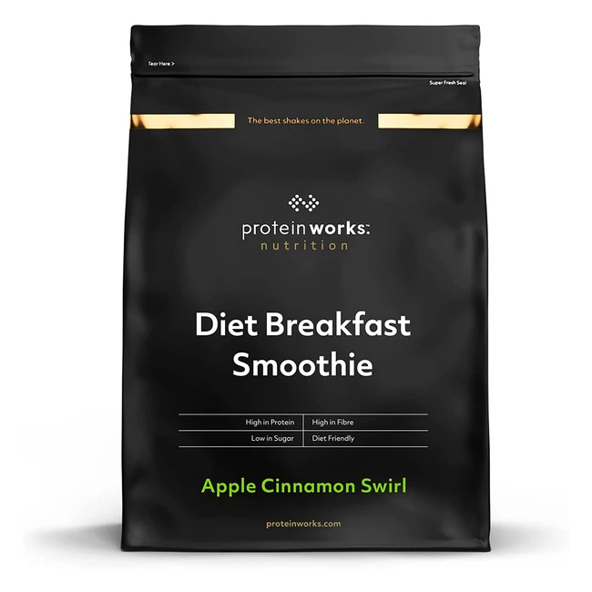 Protein Works Diet Breakfast Smoothie - Low Calorie, High Protein Shake (9 Servings) - Apple Cinnamon Swirl