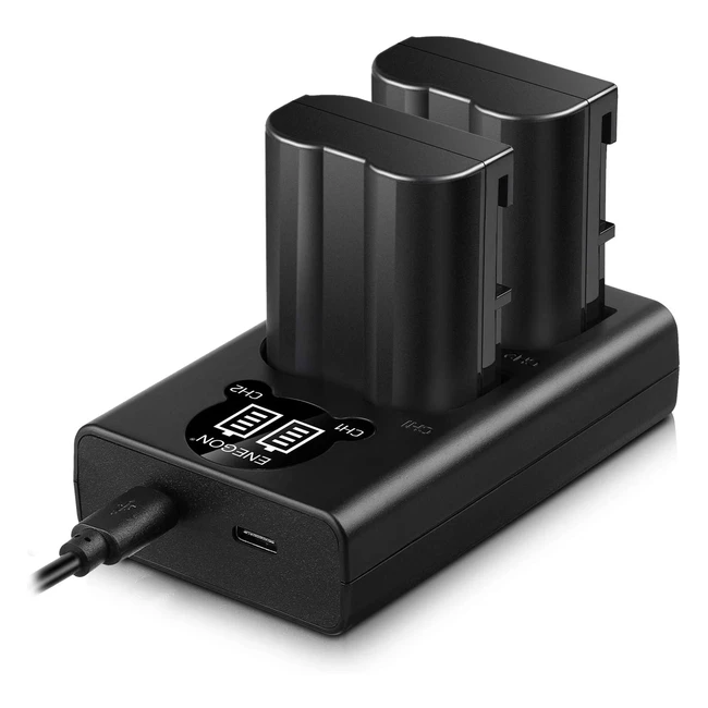 Batterie sostitutive ENEL15 per Nikon con caricabatterie USB doppio intelligente