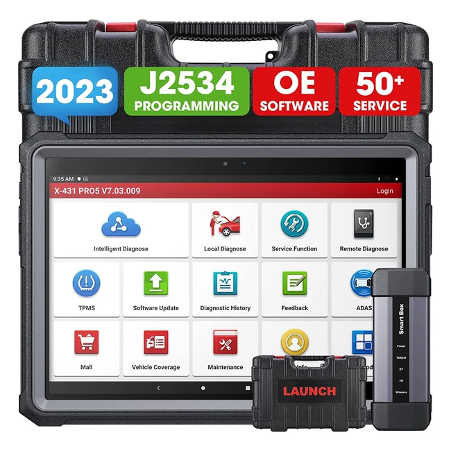 Valise Diagnostic Auto Launch X431 Pro5 - Outil de Programmation J2534 Sans Restriction IP - 50 Fonctions - Rinitialisation Codage ECU - Guides Personnalisation - Test Actif - Antidmarrage
