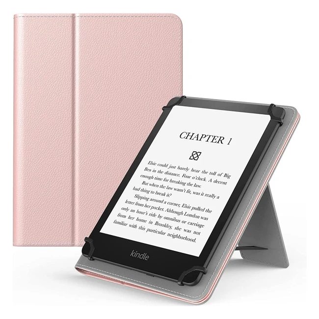 Funda Universal Moko para Ereaders y Tablets 6687 - Ligera y Protectora con Soporte y Correa de Mano - Oro Rosa
