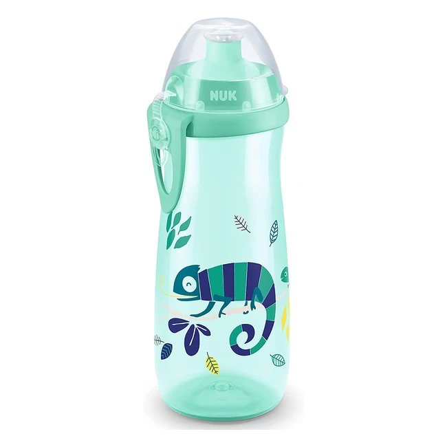 NUK Sports Cup Toddler Water Bottle - Chameleon Effect, Leakproof Spout, BPA-Free, 450ml, Green