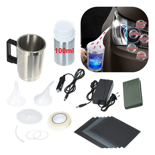 Kit de réparation de phares pour voiture - restauration professionnelle, résistance aux chocs et à la chaleur, facile à utiliser