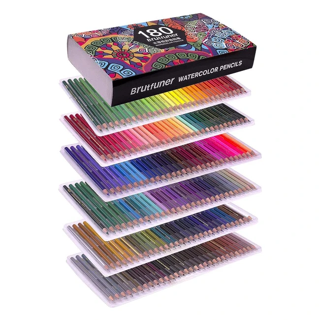 180 Crayons Aquarelle Gunsamg - Couleurs Solubles dans l'Eau pour Artiste et Étudiants en Art - Croquis, Peinture, Coloriage pour Adultes