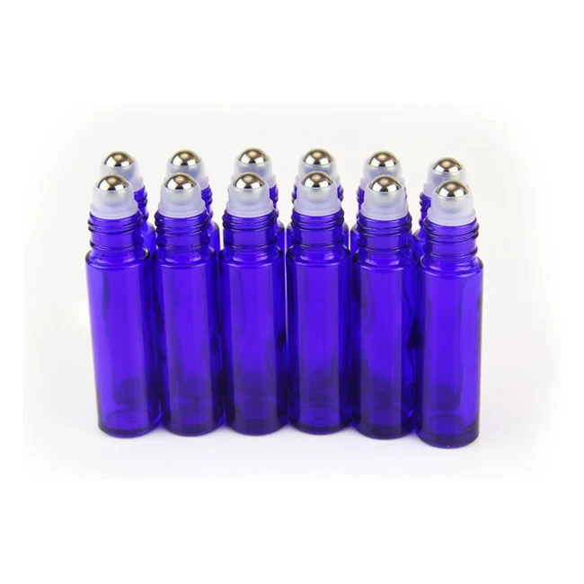 Roll On Vuoto Yizhao 10ml Vetro Blu con Sfera Acciaio Inox - 12pz