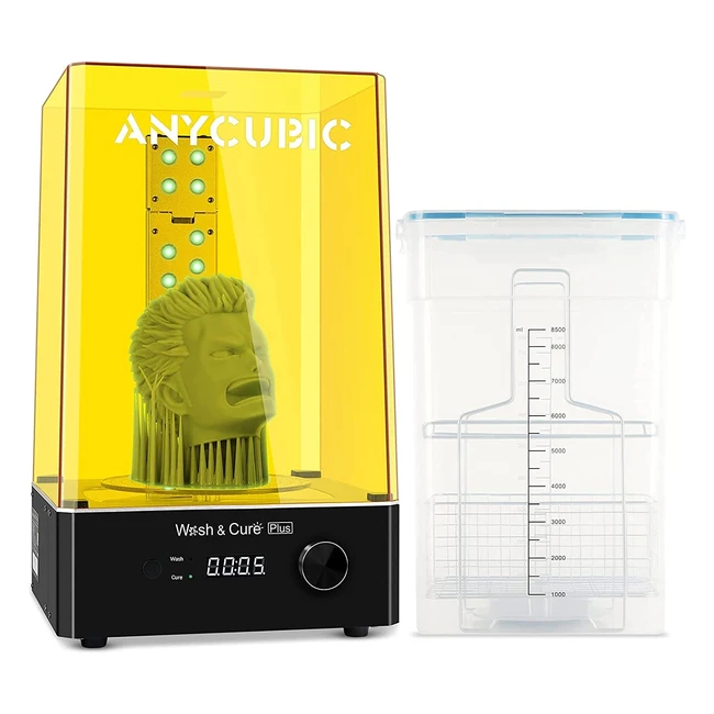 Anycubic Wash Cure Plus - Grande machine de durcissement de lavage 2en1 pour Photon M3, M3 Plus, Mono X, 6K, Mars 3, Saturn, Saturn S - 360 degrés de durcissement - 192x120x290mm