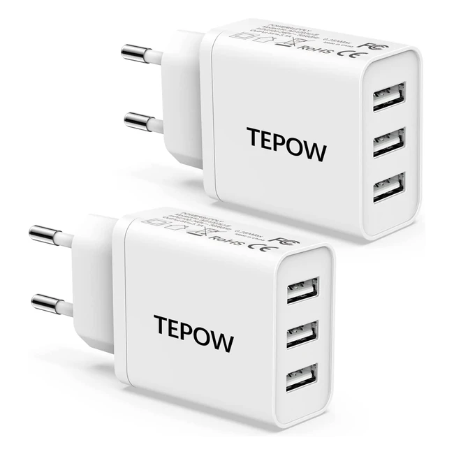 Chargeur USB Multiple 3 Ports 15W - Adaptateur Secteur USB Universel pour Apple iPhone, Samsung Galaxy, Huawei, Xiaomi, Android