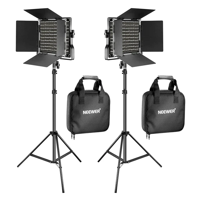 Kit d'illuminazione Neewer con pannello luce LED bicolore dimmerabile, cavalletto faretto LED 3200-5600K CRI 96 e staffa 190cm per fotografia e video in studio