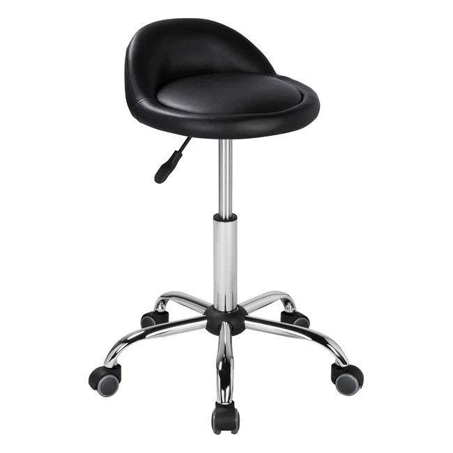 Yaheetech Rollhocker Drehhocker Arbeitshocker Brohocker Drehstuhl Schwarz #Massage #Praxis #Kunstleder