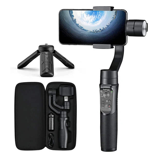Gimbal estabilizador para móvil Hohem iSteady Mobile Plus 3 ejes con trípode, modo deportivo y batería de 13h para iPhone/Android. ¡Estabiliza tus vídeos con calidad profesional!