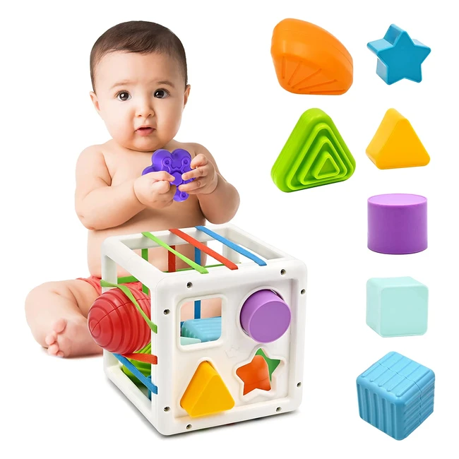 Juguete Montessori para Bebés - Clasificador de Formas y Bloques de Construcción - Desarrollo de Habilidades Motoras y Cognitivas - Regalo Educativo para Niños y Niñas de 6 a 18 Meses