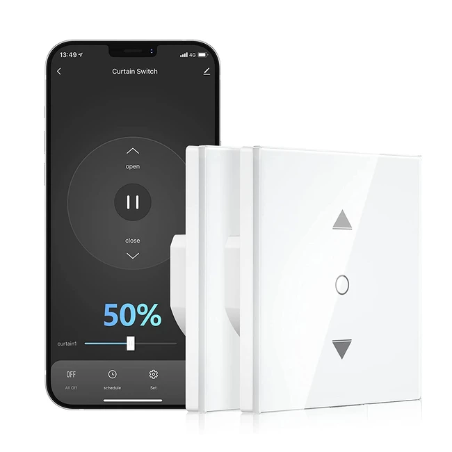 Interruptor persianas wifi Maxcio - Control por porcentaje de app y voz - Compatible con Alexa/Google Home - 2 packs