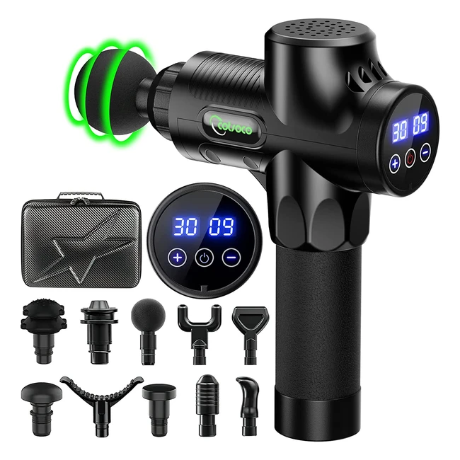 Pistolet de massage musculaire professionnel Cotsoco - 10 têtes de massage et 30 vitesses - Ultra-silencieux - Pour tout le corps