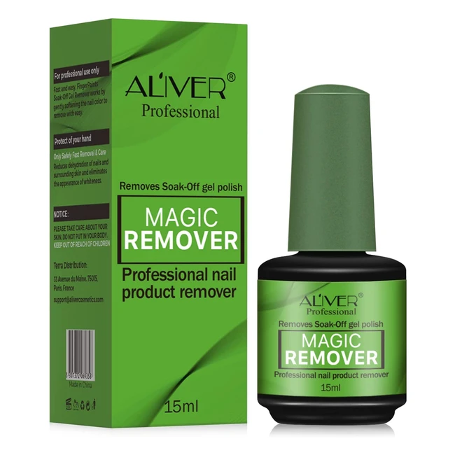 Dissolvant Magique pour Vernis à Ongles Gel - Enlève Facilement et Rapidement le Vernis en Gel - Formule Végétale Naturelle