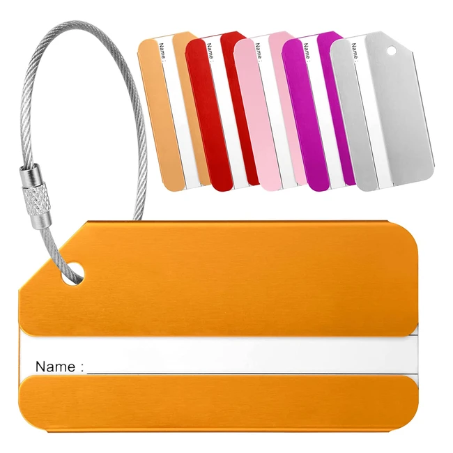 Etichette valigia in alluminio - 6 pezzi colorati - Facile identificazione