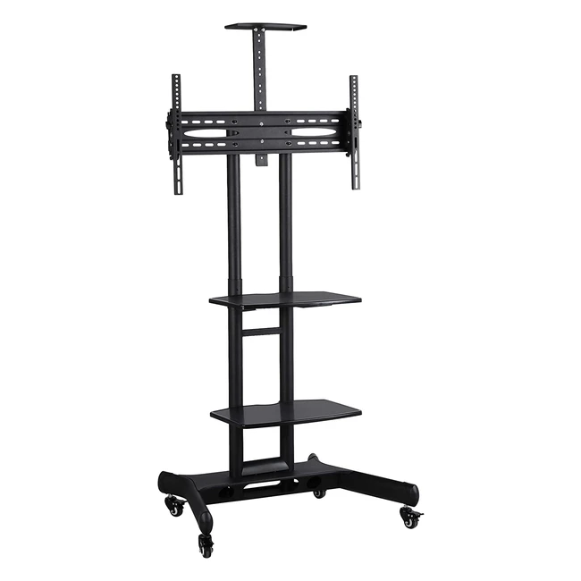 Yaheetech TV Ständer mit Rollen und Tablett | Hhenverstellbar | Fr 32-75 Zoll Fernseher | Max VESA 600x400 mm