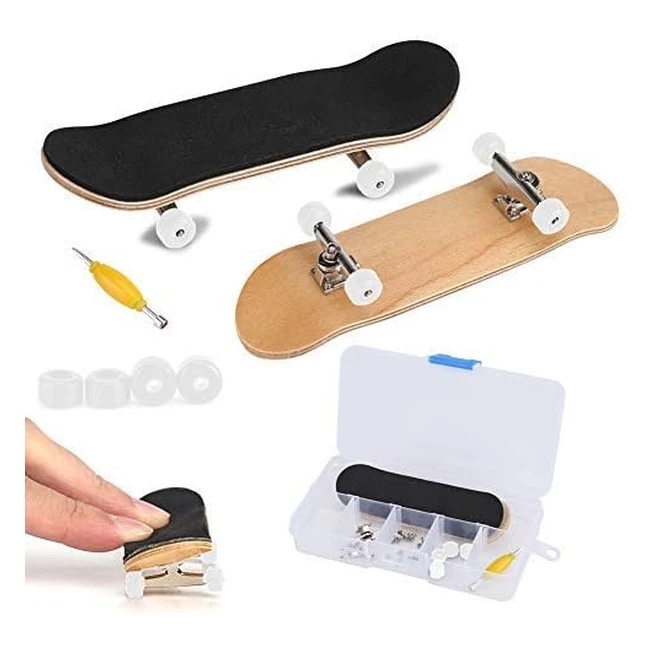 Mini Diapasón Patineta de Dedos Profesional Maple Wood DIY - Blanco