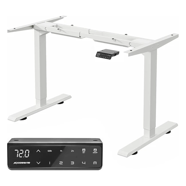Mesa Eléctrica Ajustable en Altura Maidesite con Motor Dual - Blanco