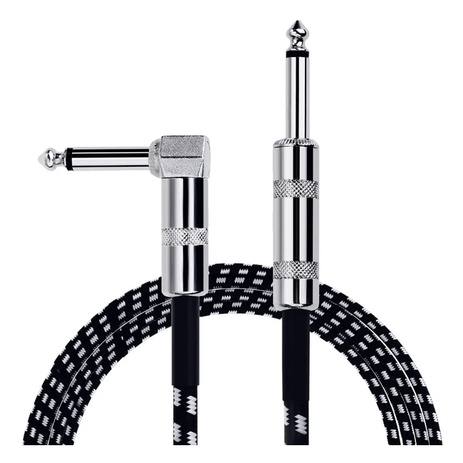 Cable Anpro para Guitarra/Bajo/Teclado eléctrico 3m 6.3mm 1/4 Conectores rectos y en L