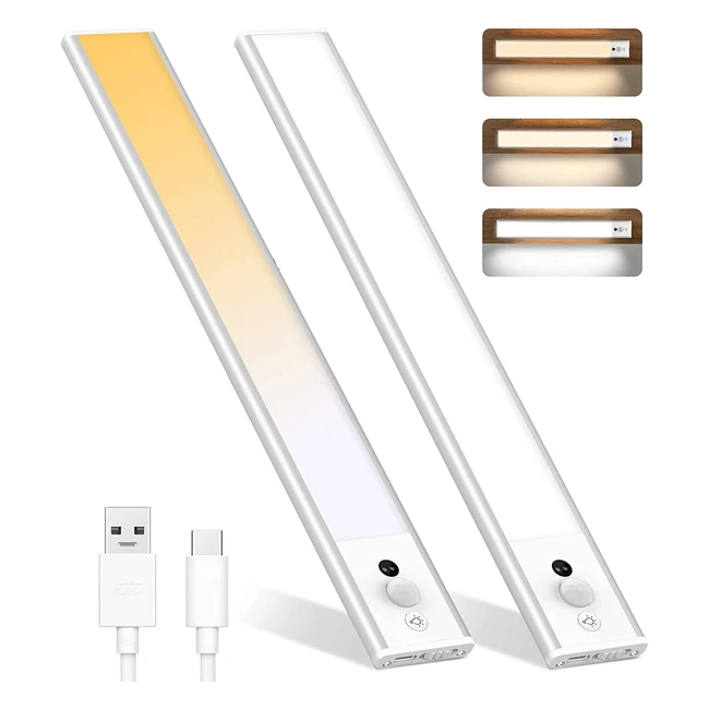 Pinci Under Counter Closet Lighting - Motion Sensor Cabinet Light with Handwave Sensor and 126 LED Wireless Dimmable Rechargeable Night Lights
