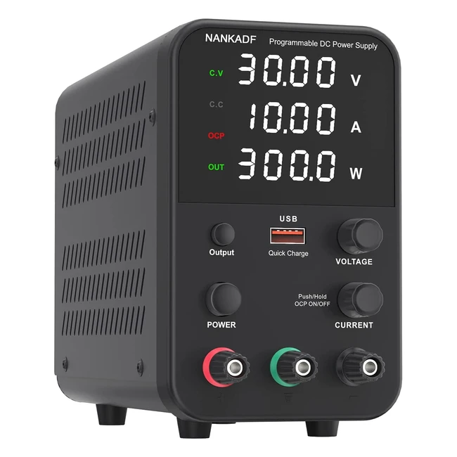 Fuente de alimentación DC 0-30V/0-10A ajustable con pantalla de 4 dígitos y alta precisión - Mesa de laboratorio