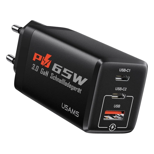 Pluggify USB-C Ladegerät 65W mit 3 Ports - PPS PD30 QC40 kompatibel mit MacBook Pro/Air, Dell XPS 15, iPhone 814 Serie, iPad Pro, Galaxy S22 Ultra uvm.