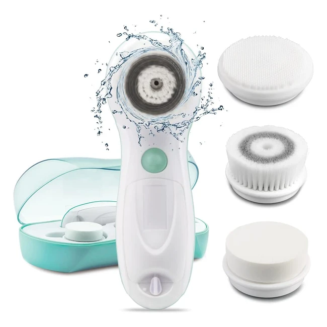 Brosse Nettoyante Visage Électrique TouchBeauty AG0759A - 3 Têtes Rechange, Étanche, 2 Vitesses, Massage Rotatif 360°