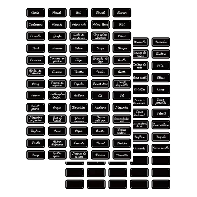 130 étiquettes autocollantes françaises pour bocaux de cuisine - K Kumeed