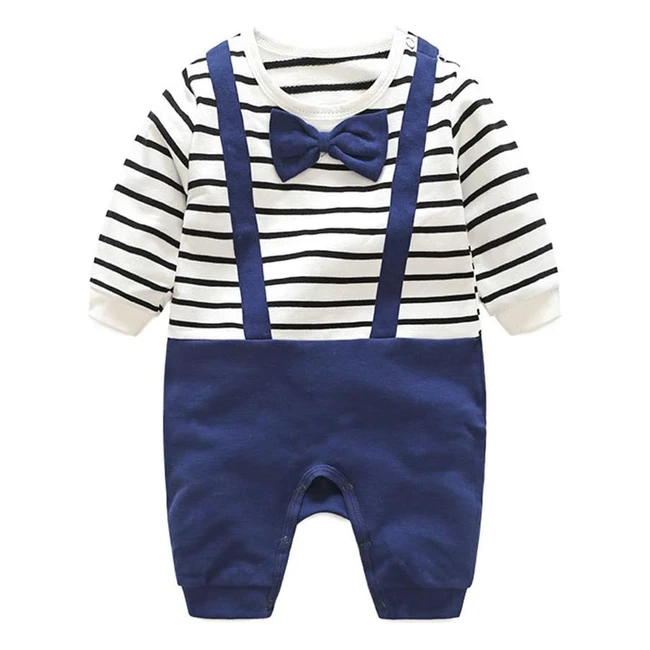 Pigiama Cotone Morbido per Bambini - Pagliaccetto Manica Lunga con Papillon - 03 Mesi