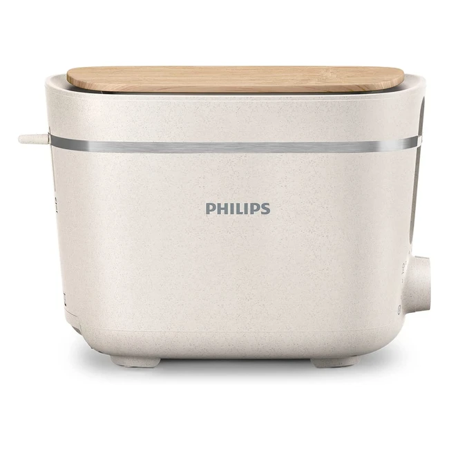 Grille-pain Philips Eco-Conscious 2 fentes, 8 réglages, décongélation, chauffe-viennoiseries, blanc soyeux mat HD264010