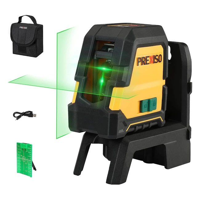 Nivel láser cruzado vertical/horizontal de doble línea con 3 modos y soporte magnético - Prexiso