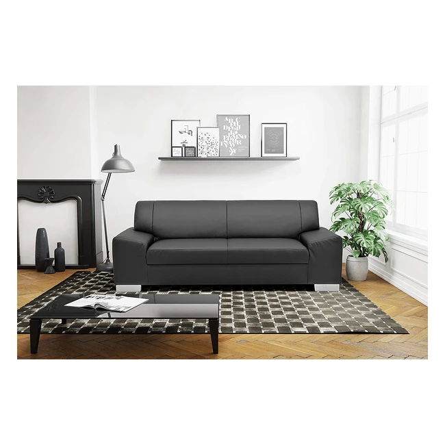 Domo Collection Alisson Sofa - 3-Sitzer Couch Schwarz 199x83x75 cm