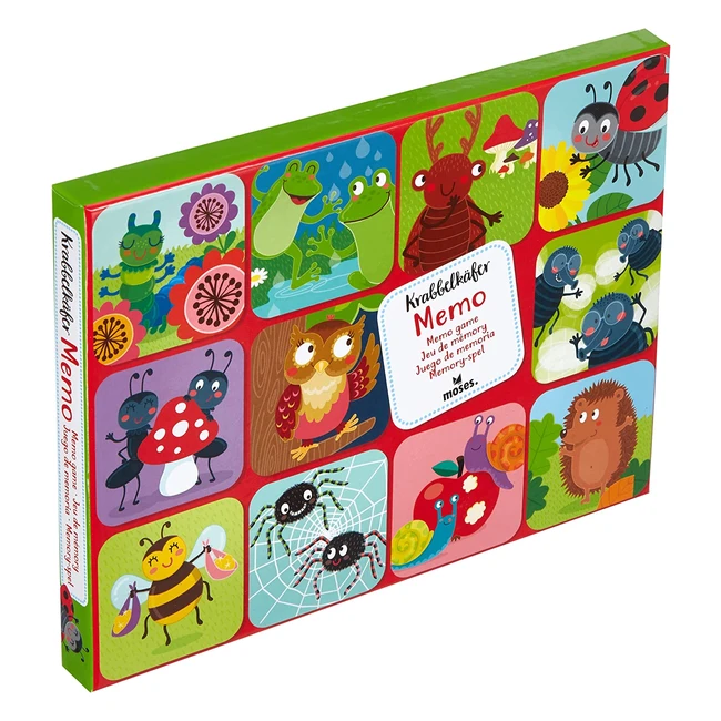Moses 16119 Crawling Beetle Memo Classic: Memory Game for Children (3+) with 48 Extra-Thick Cards